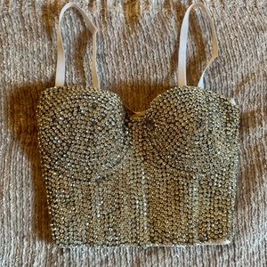 Crystal bedazzled bustier corset